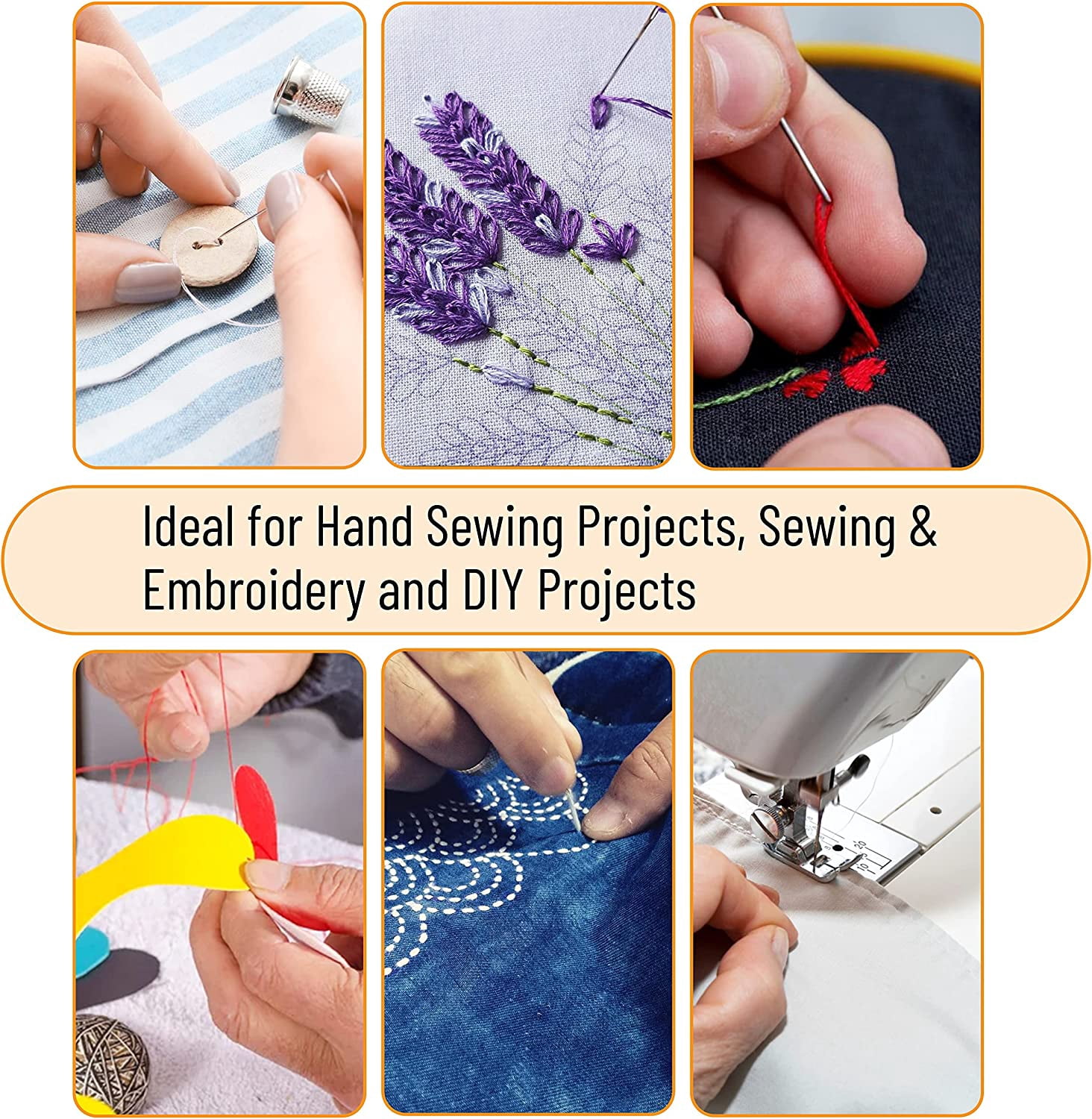 Maker Susan 24-Color Hand Sewing Kit - Polyester Threads (25m Each), 5 Needles, Thimble, Threader, Compact Travel Case