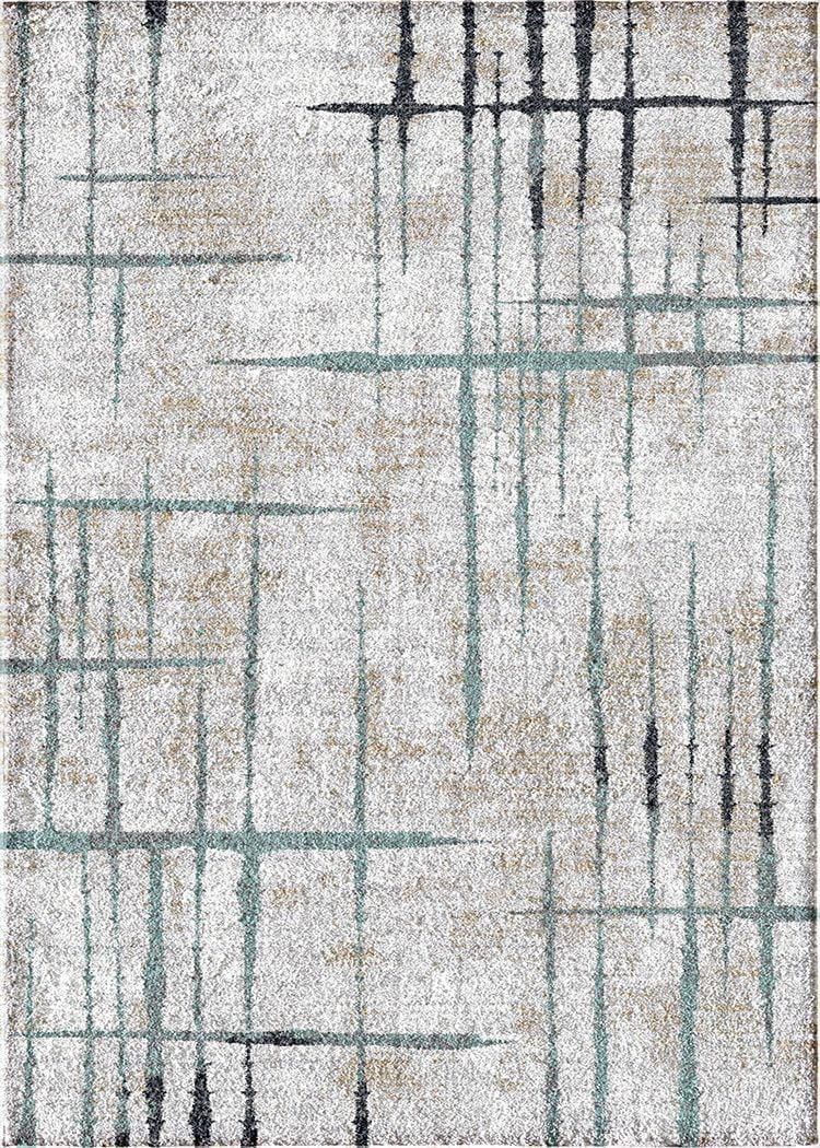 Tapis tissé gris clair et multicolore Rigton