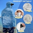 thumbnail image 5 of Bulopur Men’s Quick Dry Fishing Sun Hoodie with Face Cover, Lightweight UV Protection Long Sleeve Shirt with Ocean Water Fish Print for Beach Days, Boating and Vacation Wear, 5 of 8
