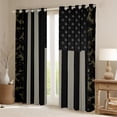 thumbnail image 2 of Manfei Camouflage Black Out Curtains,Minimalism Geometric Stripes Curtains Pack of 2 (42x63 Each),Gray Black Green Bedroom Curtains For Girls Boys,Super Cozy Room Decor, 2 of 6