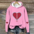 thumbnail image 2 of Babcutegg Kid Girls Valentine's Day Shirts Regular Fit Elastic Cuffs Love Heart Graphic Tee Long Sleeve Girls Tops Pink Size 7-8, 2 of 5