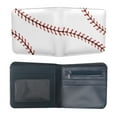 thumbnail image 2 of WIRESTER RFID Blocking Bifold Wallet for Men, Slim Leather Credit Card Holder with ID Window - Red Stitching Baseball, 2 of 6
