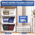 thumbnail image 5 of 5 Packs Stackable Closet Organizer Bins, 13×17 inch Foldable Plastic Storage Baskets, Waterproof Storage Containers for Drawer, Wardrobe, Bathroom, Living Room & Office, Space Saving Design, 5 of 9