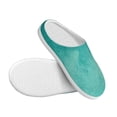 thumbnail image 3 of Daiia Teal Turquoise1 Print Women’s Fuzzy Slippers Memory Foam Lightweight House Shoes Cozy Loafer Flannel House Shoes-46/47, 3 of 7