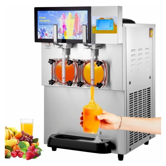 Slushy Machine 8L Double Bowl Margarita Maker, 1155W Frozen Drink Machine for Home, Bars, Restaurants - Smoothie, Juice, Margarita