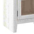 thumbnail image 4 of 60 Inch TV Entertainment Console 2 Glass Doors Farmhouse White Gray- Saltoro Sherpi, 4 of 6