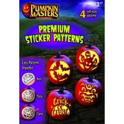 Pumpkin Masters Halloween Pumpkin Carving, Premium Sticker Patterns, 4 Pieces