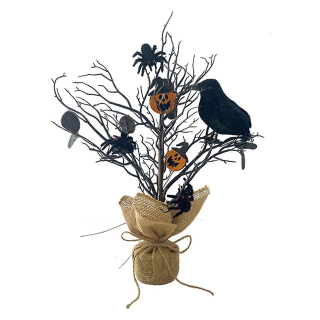 Black Árbol de decoración navideña, simulación extraíble, árbol Artificial, decoración de Halloween