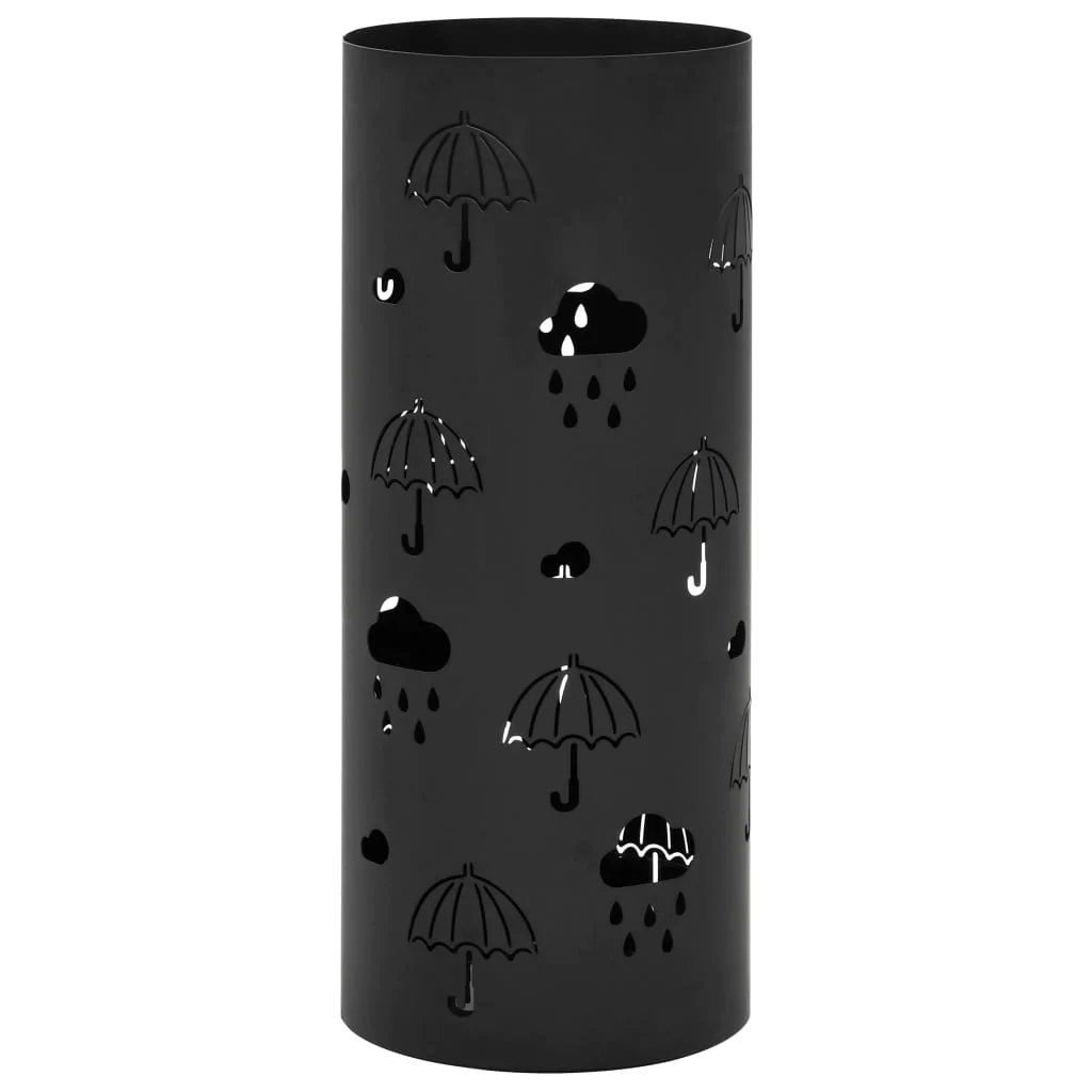 Steel Umbrella Stand Black