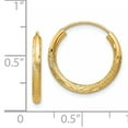 thumbnail image 3 of Primal Gold 14K Yellow Gold 2mm Satin Diamond Cut Endless Hoop Earrings, 3 of 4