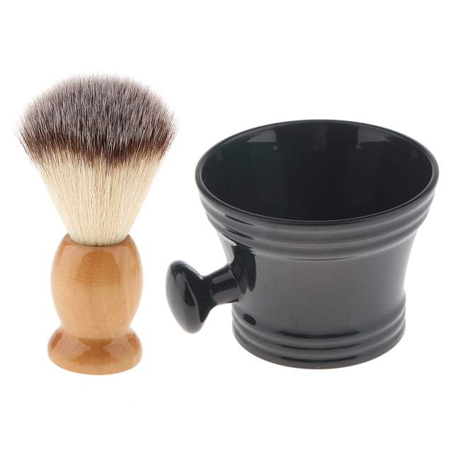 Brocha de Afeitar de Madera Sunnimix y Taza de Plástico Juego de tazón
