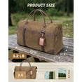 thumbnail image 3 of Gonex Waxed Canvas Duffle Bag, 55L Water-Resistant Travel Duffel, Vintage Overnight Weekender Bag with Shoes Compartment for Men & Women, 3 of 9