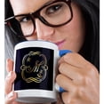 thumbnail image 2 of 3drose, Image of Nautical Monogram Letter M with Star and Anchor- Not Foil, 15oz Two-tone Blue Mug, 2 of 6