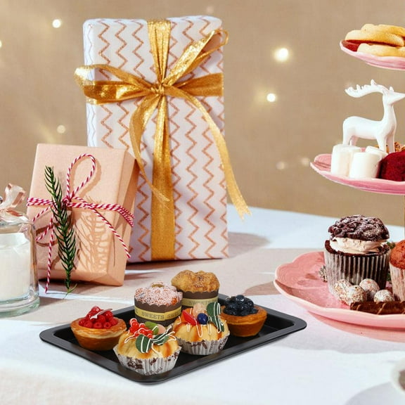 MLINS Nonstick Steel Baking Pan for Home Use in Black Color 1 Piece Rectangular Sheet