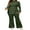 Green, variant on Michellecmm Women Plus Size Outfits Split Long Sleeves Tops and Flare Pants