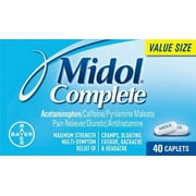 6 Pack - Midol Complete Maximum Strength Pain Reliever Caplets 40 ea