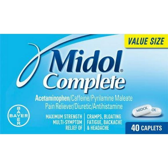 6 Pack - Midol Complete Maximum Strength Pain Reliever Caplets 40 ea