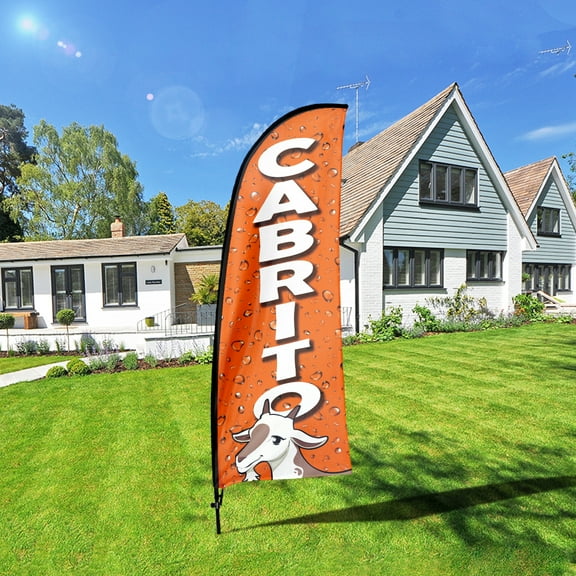 QSUM Cabrito Feather Flag Kit,7FT Mexican Grill Advertising Banner,Mexican Restaurant Business Signs