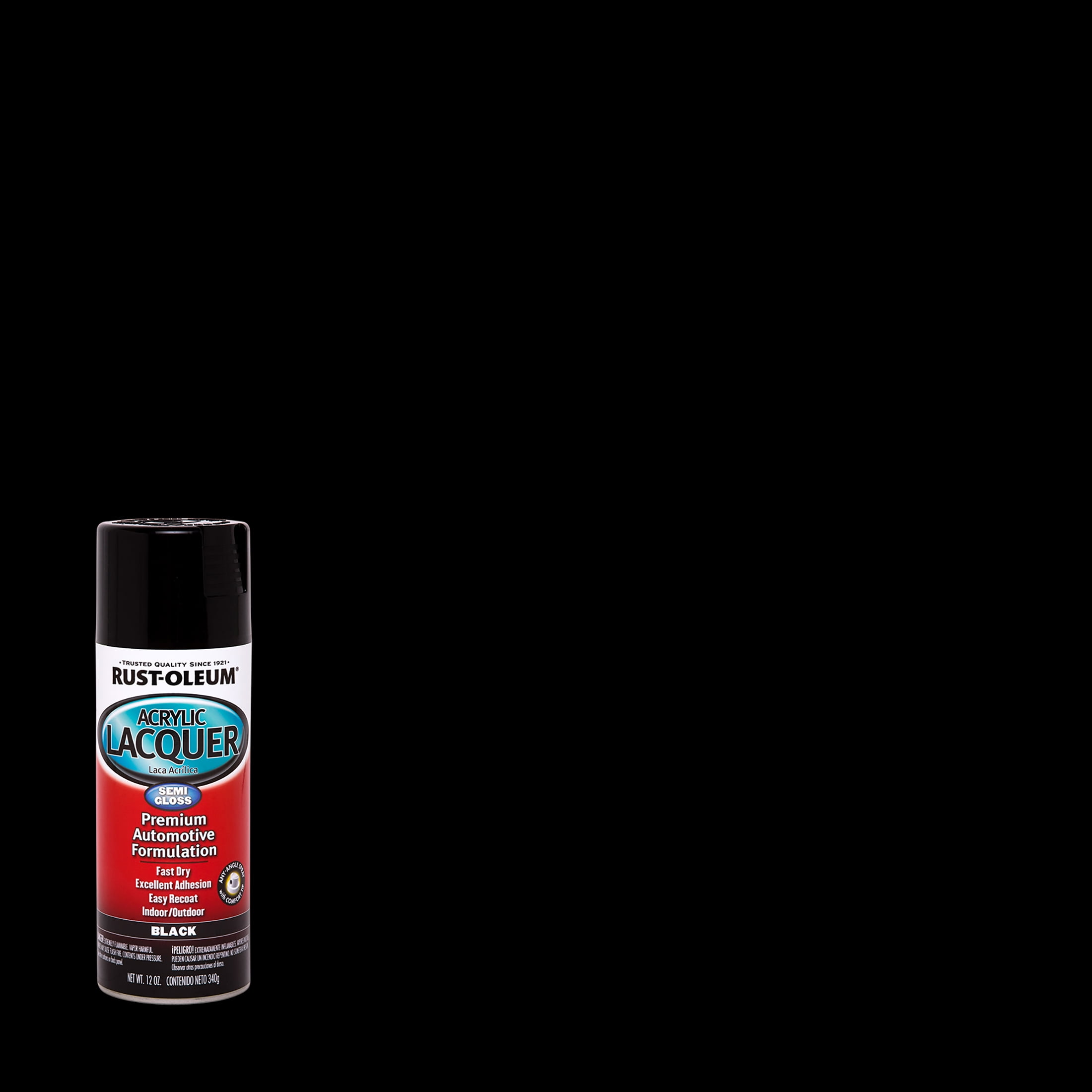 Black, Rust-Oleum Automotive Gloss Acrylic Lacquer Spray Paint-253365, 12 Oz