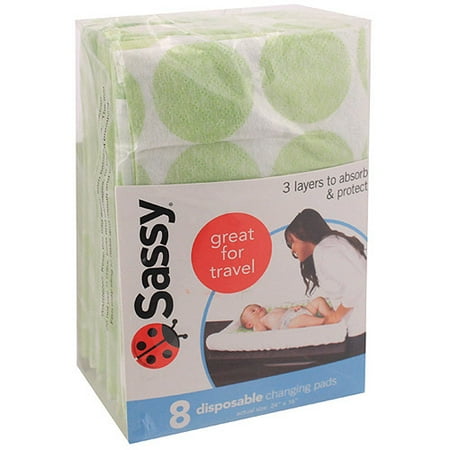Sassy 8-Count Disposable Travel Changing Pads
