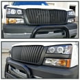 thumbnail image 2 of Spec-D Tuning 3Pcs Abs Vertical Front Grill Hood Grille Black Compatible with 2003-2005 Chevrolet Chevy Silverado 2003-2005, 2 of 7