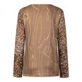 thumbnail image 5 of Fashion Women Casual Long Sleeve Printed V-Neck Blouse T-Shirt Ladies Tops 240552, 5 of 5