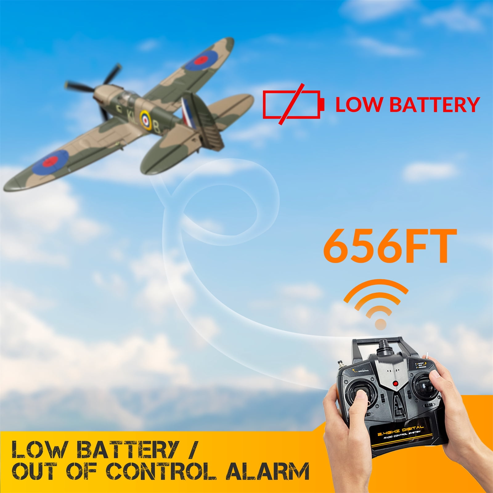 Model aircraft,With Function Low Alarm Remote Function Alarm Remote Remote Stabilizer One Click Plane With 4ch Remote Alarm 2 Remote Plane Remote Battery Alarm 2 Battery Remote  2 battery