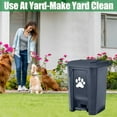 thumbnail image 3 of Outdoor Dog Poop Trash Can Dog Waste Trash Can with Lid and Removable Inner Bin for Yard Garden, Includes Pooper Scooper and Large Waste Bag, Grey (Fully Assembled), 3 of 7