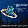 thumbnail image 2 of Gem Stone King 14K Two Tone Gold London Blue Topaz Engagement Ring for Women | 3.00 Cttw | Oval 10X8MM | Gemstone November Birthstone | Size 5, 2 of 6