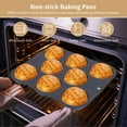 thumbnail image 4 of Set of 6 Hamburger Bun Pans for Baking - 4/8/9-Cup Silicone Burger Bun Pans with Brush, Spatula, and Grab Glove | Nonstick Perforated Baking Pans, Rectangular Loaf Molds, Dishwasher Microwave Safe, 4 of 6
