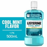 Pack of 2 - Listerine Antiseptic Mouthwash Cool Mint Daily Oral Rinse Kills 99% of Germs that Cause Bad Breath 500 ml Packaging May Vary