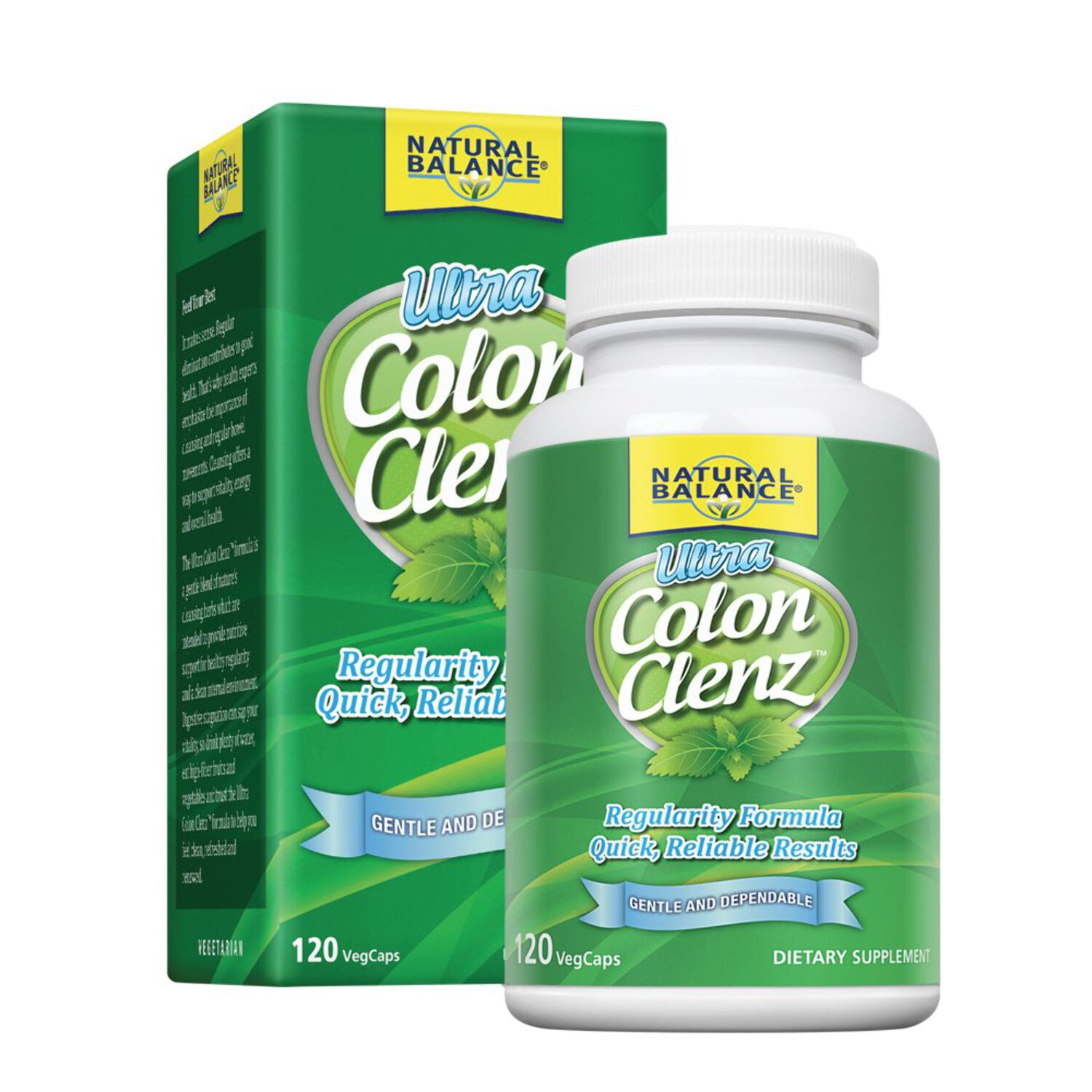 Natural Balance Ultra Colon Clenz | Herbal Colon Cleanse & Detox Supplement | Gentle & Dependable Overnight Formula (120 CT)