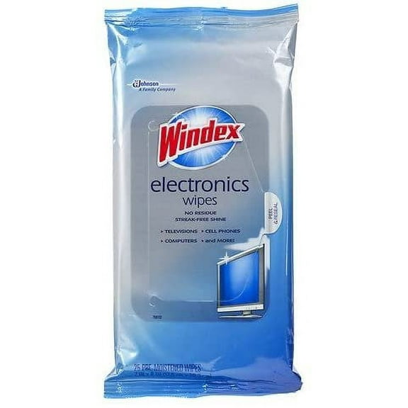 1 pk Windex Electronics Clean & Dust Wipes 25 ea