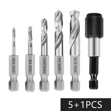

BUYISI 6pcs/set 6542 HSS Hexagonal Shank Short Bit British Small Bit 3/32-5/16
