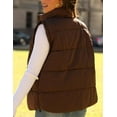 thumbnail image 4 of Women Sleeveless Warm Jackets Casual Stand Collar Puffer Vest Zip Up Quilted Jacket Winter Outerwear Coat, 4 of 6