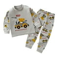 thumbnail image 1 of PMVFHDE Ensemble de Pyjama à Imprimé Dessin Animé Dinosaure et Train / Pyjama 2 Pcs en Coton Doux pour Tout-Petits et Enfants (0-6 Ans) / Garçons Filles Pyjamas Douillets Automne/printemps avec Motifs d'Animaux Mignons 2-Gris,3-6 Mois, 1 of 3