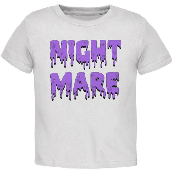 Halloween Nightmare Horror Purple Dripping Text Toddler T Shirt White Toddler Size 5/6