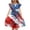 White, variant on Atogsazn Kids Girls 4th of July Dress Childrens Casual Ruffle Sleeveless Dresses Tummy Control Dress Summer Navy 5-6 Years Fashion