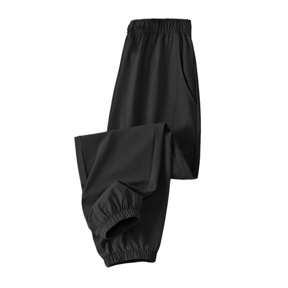 AINIYS Boys Girls Casual Drawstring Sports Pants Loose Mosquito-Proof Thin Leg Binding for Summer Outdoor Play Everyday Wear Kids Long Pants Black 4 Years