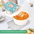 thumbnail image 4 of Oven Mitts 2 Pcs Pot Holders Sets Heat Resistant Hot Pads for Kitchen Cooking Baking 7"x9.8" Bear with Hat and Rainbow, 4 of 7