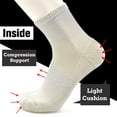 thumbnail image 5 of Busy Socks 3 Pack Women's Men's Quarter Outdoor Compression-Fit Thin White Merino Wool Tennis Golf Socks, Medium, White, 5 of 6