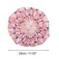 thumbnail image 2 of Unique Bargains 1 Pc Women Flower Pattern Shower Cap for Bathroom Business Travel Pink PEVA Polyester, 2 of 4