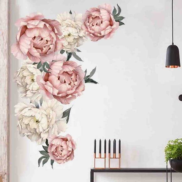Agiferg Peony Rose Flowers Wall Sticker Art Nursery Decals Kids Room Home Decor Gift