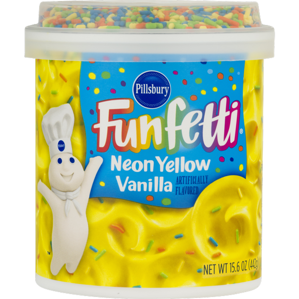 Pillsbury Funfetti Neon Yellow Vanilla Frosting, 15.6 oz