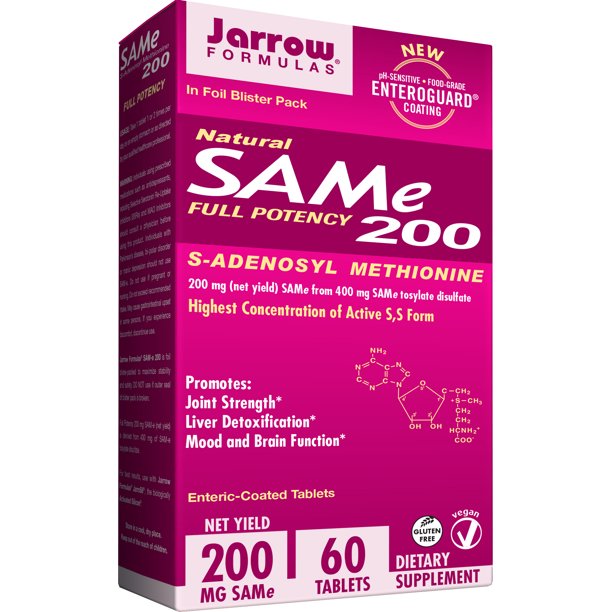 Jarrow Formulas SAMe, Promotes Joint Strength, Mood and Brain Function, 200 mg, 60 Enteric
