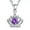 Purple, variant on Emma Manor EM Jewelry "My Princess" Heart Shape Crystal Crown Pendant Necklace