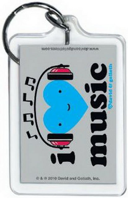 David and Goliath I Heart Dogs Lucite Keychain 65536KEY 