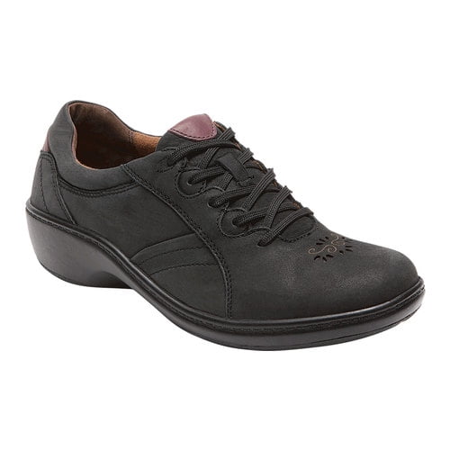 Women's Aravon REVsmart Black Burnished Leather 9.5 D - Walmart.com
