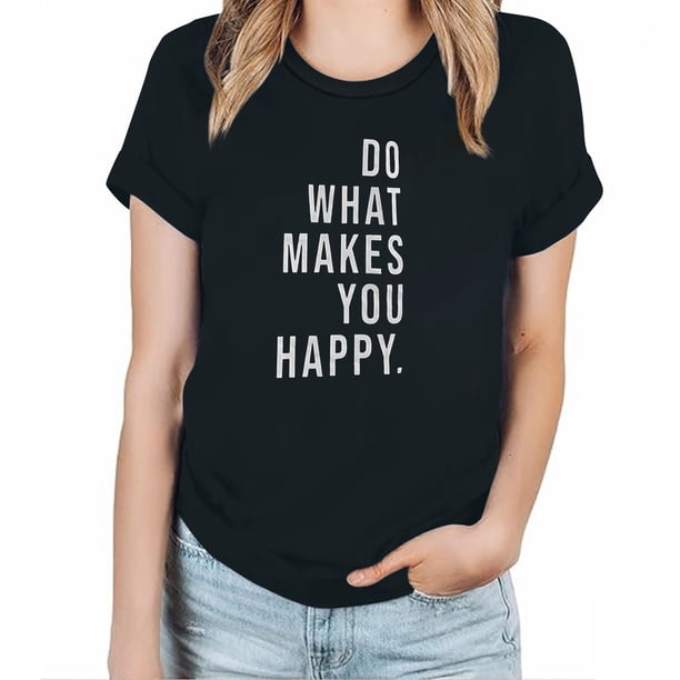 Fiudx Liquidación de Ofertas Flash Camiseta de Manga Corta con Cuello Redondo y Estampado Diario para Mujer, Moda y Ocio