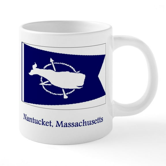 CafePress - Nantucket MA Flag - 20 Oz White Ceramic Mega Mug
